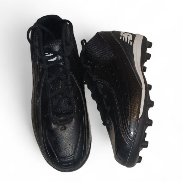 New Balance Youth Boys Black and White Football Cleats YF446MBK  Size 5W - Picture 1 of 13